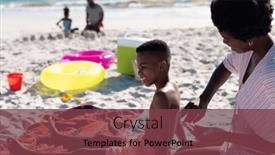  Presentation with skincare - PPT theme featuring african-american-mother-applying-sunscreen background and a tawny brown colored foreground