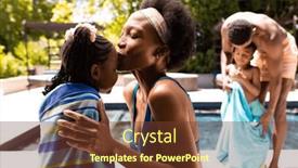  Presentation with mother love - Presentation enhanced with african-american-mother-kissing background and a tawny brown colored foreground