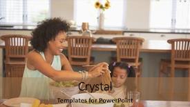  Presentation with love mother - PPT layouts having african american mother serving background and a coral colored foreground