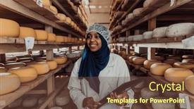  Presentation with quality product - Theme enhanced with african-american-muslim-businesswoman-checking background and a tawny brown colored foreground