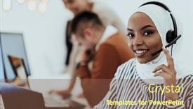  Presentation with woman muslim - Presentation theme having african-american-muslim-woman background and a tawny brown colored foreground