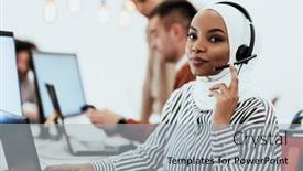  Presentation with woman muslim - Theme with african-american-muslim-woman background and a light gray colored foreground