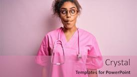  Presentation with nurse - Amazing PPT layouts having african-american-nurse-girl-wearing backdrop and a coral colored foreground