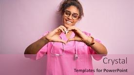  Presentation with medical heart - Beautiful slide set featuring african-american-nurse-girl-wearing backdrop and a coral colored foreground
