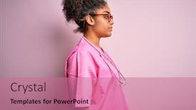  Presentation with african american girl power business - Slide set enhanced with african-american-nurse-girl-wearing background and a coral colored foreground