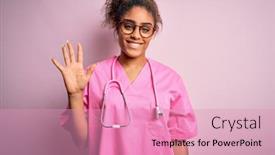  Presentation with nurse - Theme featuring african-american-nurse-girl-wearing background and a coral colored foreground