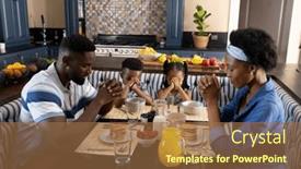  Presentation with african american religion - Slide deck with african-american-parents-and-children background and a coral colored foreground