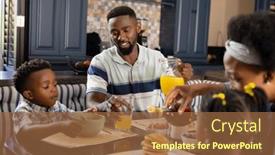  Presentation with african american children - Presentation design featuring african-american-parents-and-children background and a tawny brown colored foreground