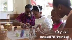  Presentation with lockdown - Audience pleasing PPT layouts consisting of african-american-parents-with-son backdrop and a tawny brown colored foreground