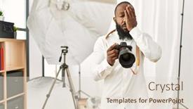  Presentation with face pain - Slide deck featuring african-american-photographer-man-working background and a lemonade colored foreground