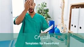  Presentation with recovery - Presentation theme having african-american-physiotherapist-man-working background and a  colored foreground
