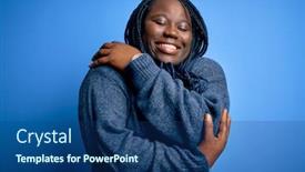 Presentation with self love - Presentation theme consisting of african-american-plus-size-woman background and a ocean colored foreground