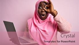  Presentation with african american couples - Presentation design having african-american-plus-size-woman background and a coral colored foreground