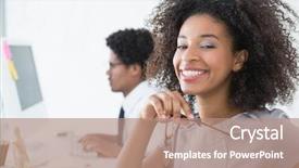  Presentation with desk - Slides enhanced with sharp bayonet knife for attack black knife and red pepper background and a dark gray colored foreground