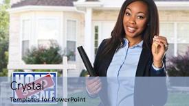  Presentation with real estate - Slides having african american real estate agent background and a light blue colored foreground