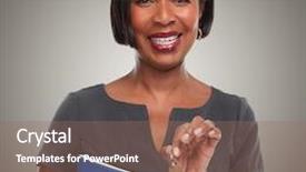  Presentation with realtor - Slide set consisting of african-american realtor woman with key background and a coral colored foreground