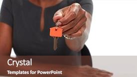  Presentation with realtor - Amazing slide deck having african-american realtor woman with key backdrop and a tawny brown colored foreground