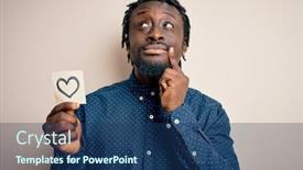  Presentation with american heart - Audience pleasing slide deck consisting of african-american-romantic-man-holding backdrop and a ocean colored foreground