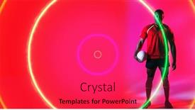  Presentation with colorful circles - Presentation design featuring african-american-rugby-player-holding background and a red colored foreground