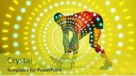  Presentation with abstract circles - PPT layouts enhanced with african-american-rugby-player-holding background and a yellow colored foreground