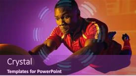  Presentation with african pattern - Slides featuring african-american-rugby-player-jumping background and a violet colored foreground