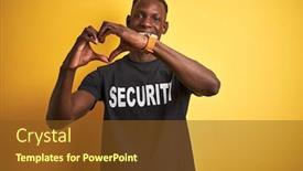  Presentation with american heart - Beautiful slides featuring african-american-safeguard-man-wearing backdrop and a tawny brown colored foreground