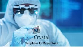  Presentation with laboratory equipment - PPT theme with african-american-scientist-works background and a  colored foreground