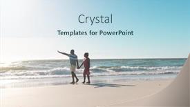  Presentation with walking together - PPT theme with african-american-senior-couple-holding background and a light blue colored foreground