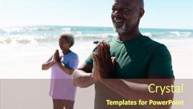  Presentation with active lifestyle - Theme featuring african-american-senior-couple-practicing background and a  colored foreground