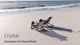  Presentation with retirement - PPT layouts with african-american-senior-couple-sitting background and a light gray colored foreground