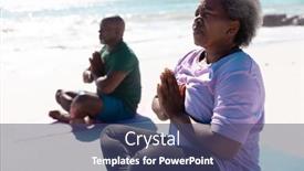  Presentation with cross love - Slide deck with african-american-senior-couple background and a ocean colored foreground