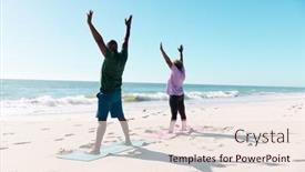  Presentation with active lifestyle - Slide set featuring african-american-senior-couple background and a lemonade colored foreground