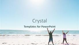  Presentation with active lifestyle - Presentation with african-american-senior-couple background and a sky blue colored foreground