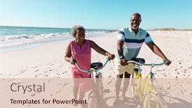  Presentation with space travel - Slide set with african-american-senior-couple background and a lemonade colored foreground