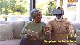  Presentation with assisted living - Presentation theme consisting of african-american-senior-man-enjoying background and a tawny brown colored foreground