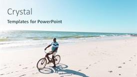  Presentation with space travel - Presentation enhanced with african-american-senior-man-riding background and a cool aqua colored foreground