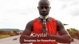  Presentation with assisted living - Presentation theme consisting of african-american-senior-man background and a tawny brown colored foreground