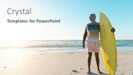  Presentation with african sunset - Slides with african-american-senior-man background and a cool aqua colored foreground