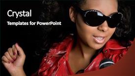  Presentation with black woman - Slide set having african american singer - black woman singing background and a black colored foreground