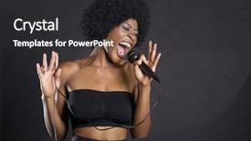  Presentation with motion - Audience pleasing slide deck consisting of african american singer - motion blur shot backdrop and a dark gray colored foreground