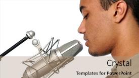 Presentation with microphone - Cool new presentation with african american singer - young man singing backdrop and a  colored foreground