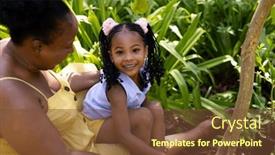  Presentation with african american grandmother - Presentation theme having african-american-smiling-girl-sitting background and a tawny brown colored foreground