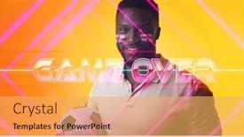  Presentation with american flag - Presentation enhanced with african-american-soccer-player background and a yellow colored foreground