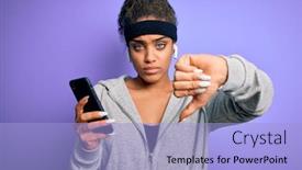  Presentation with american music - Theme enhanced with african-american-sporty-woman-doing background and a light blue colored foreground