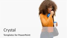  Presentation with asthma - Presentation theme enhanced with african american student woman sick background and a  colored foreground