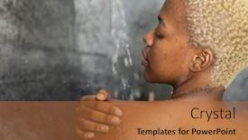  Presentation with quality life - Presentation theme with african-american-taking-shower background and a red colored foreground