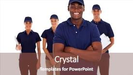  Presentation with technical service - Amazing PPT layouts having african american technical service worker backdrop and a tawny brown colored foreground