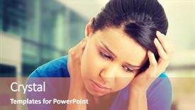  Presentation with postpartum depression - Slide deck featuring african american teen girls - young beautiful woman in depression background and a coral colored foreground