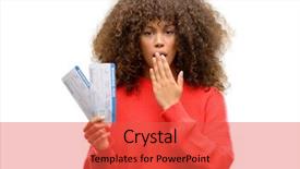  Presentation with tourist - Theme enhanced with african american tourist woman holding background and a  colored foreground