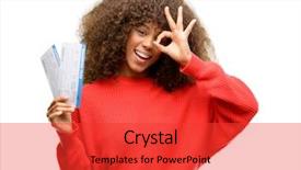  Presentation with tourist - Slide deck featuring african american tourist woman holding background and a  colored foreground